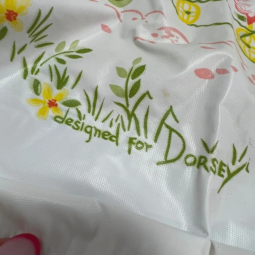Vintage Dorsey Vinyl Baby Bib Anthropomorphic Kitten Lamb Tandem Bicycle Retro